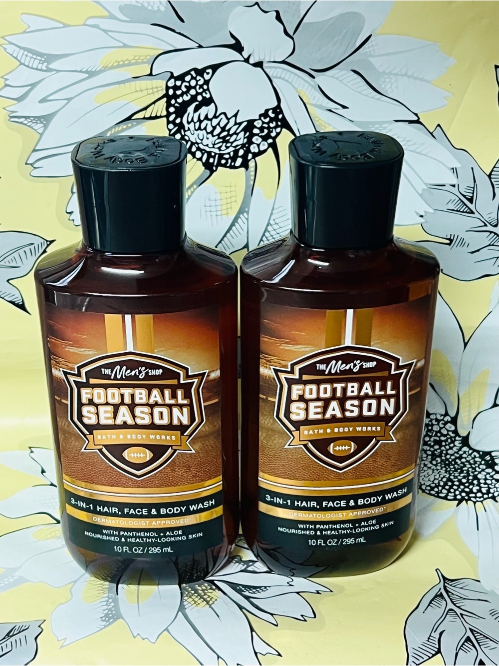 Bath & Body Works Football Season Men's 3 in 1 Face Hair & Body Wash Set of 2